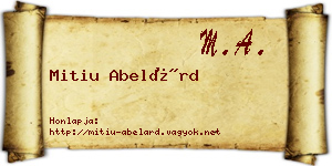 Mitiu Abelárd névjegykártya
